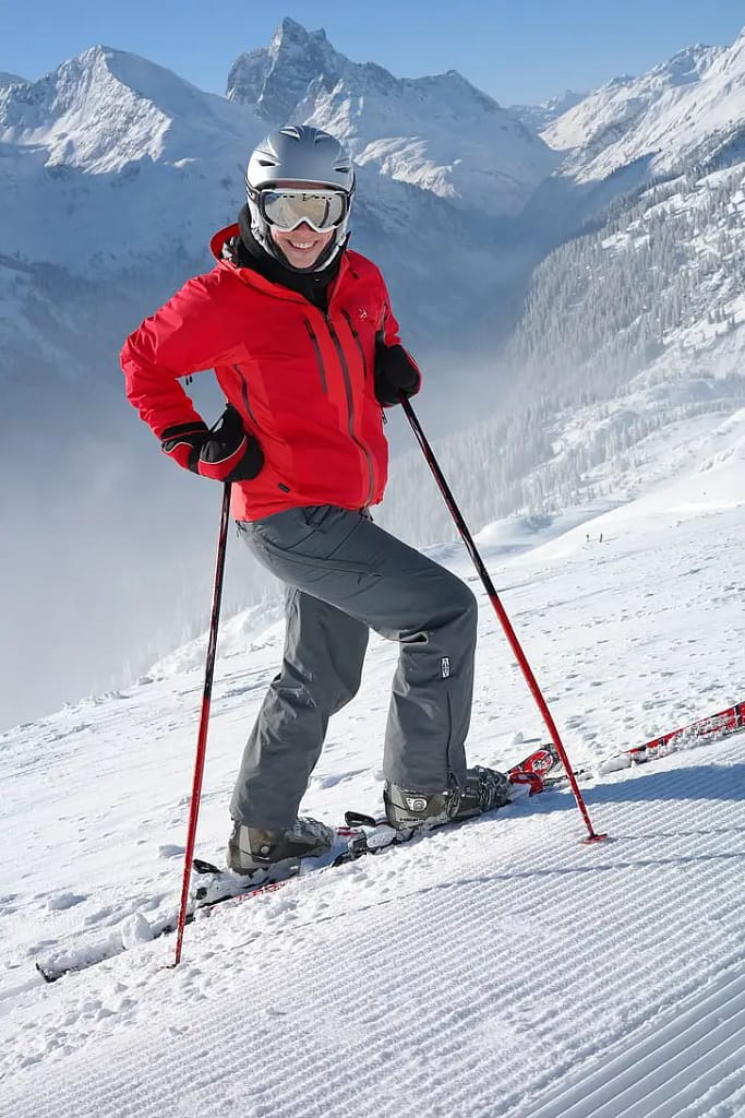 how to measure ski poles skier on skis